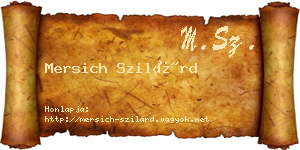 Mersich Szilárd névjegykártya